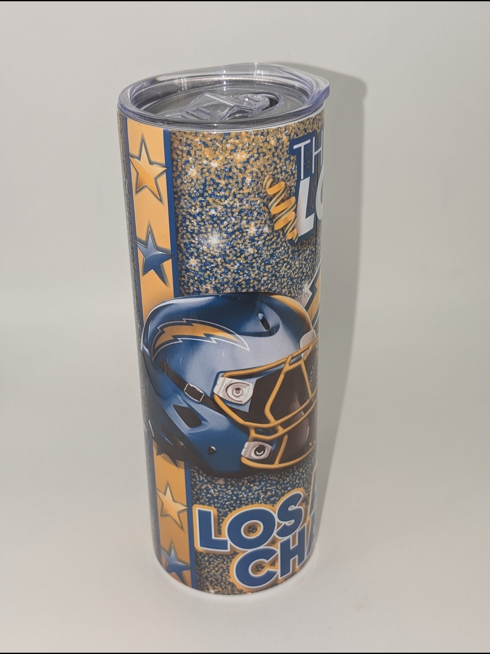 Los Chargers Glitter Helmet Print Tumbler - 20oz -Brandnew-